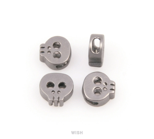 Small Skull in Matte Gunmetal, Skull Beads / MMGM-038-B
