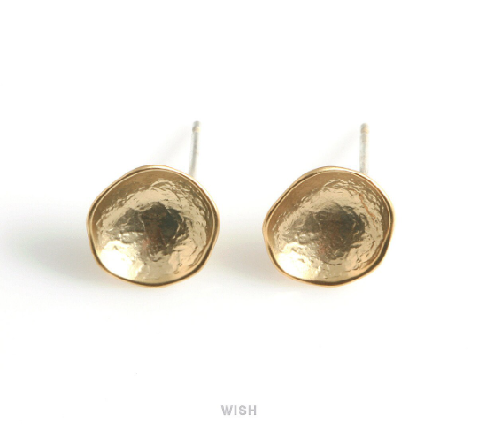 Concave Stud Earrings in Matte Gold, Concave Ear Studs / MMG-481-E