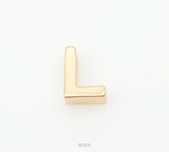 Upper Case Letter "L" in Matte Rhodium, Capital Letter "L" / MMRH-001-B (L)