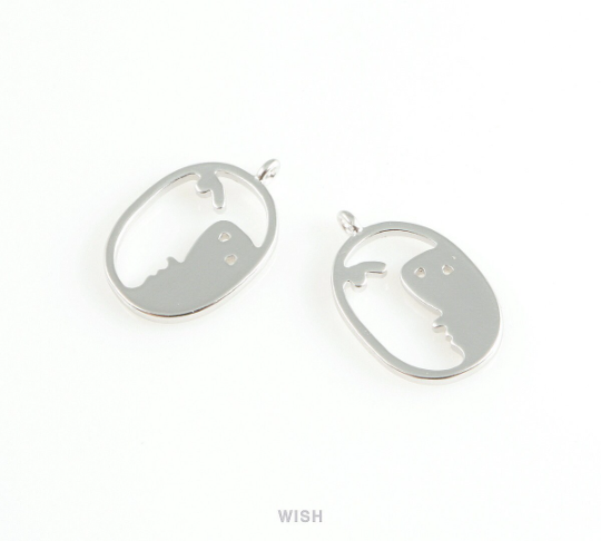 Crescent Pendant in Matte Rhodium, Crescent Charm / MMRH-405-P