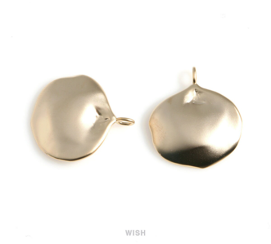 Leaf Pendants in Matte Gold, Leaf Charm / MMG-503-P