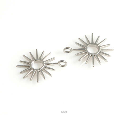 Sun Pendants in Matte Rhodium, The Sun Charm / MMRH-624-P