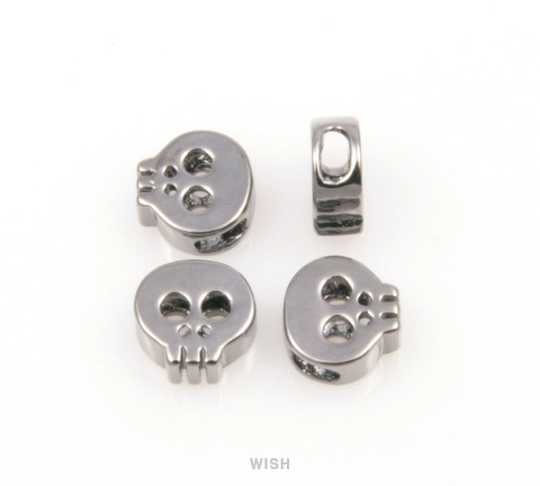 Small Skull in Shiny Gunmetal, Skull Beads/ MGM-038-B