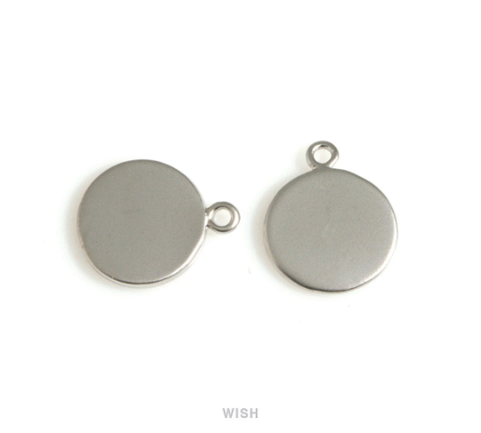 Coin Pendants in Matte Rhodium, Coin Charms / MMRH-696-P