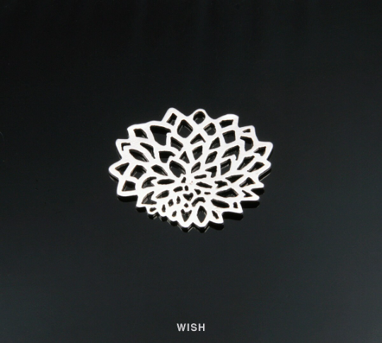 Bloom Pendants in Matte Rhodium, Floral Charms / MMRH-095-P