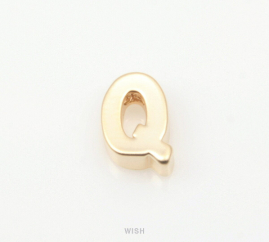 Upper Case Letter "Q" in Matte Rhodium, Capital Letter "Q" / MMRH-001-B (Q)