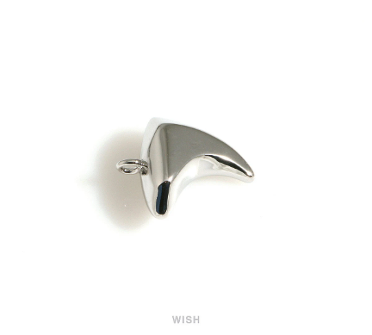 Tooth Shape Pendants in Rhodium, Tooth Shape Charms / MRH-693-P