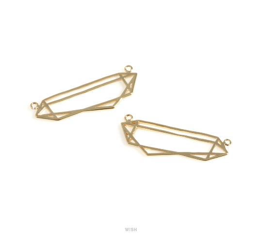 Geometric Charm in Gold, Open Geometric Necklace Pendants / MG-628-P