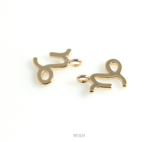 Capricorn Zodiac Sign Pendants in Gold, Zodiac Charm / MG-453-CP
