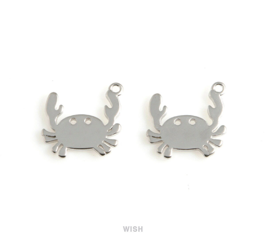Crab Pendants in Matte Gold, Gold Crab Charm / MMG-491-P