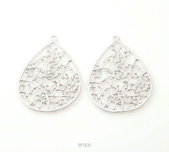 Teardrop Pendants in Matte Gold, Ball Pins in Teardrop Charms / MMG-177-P