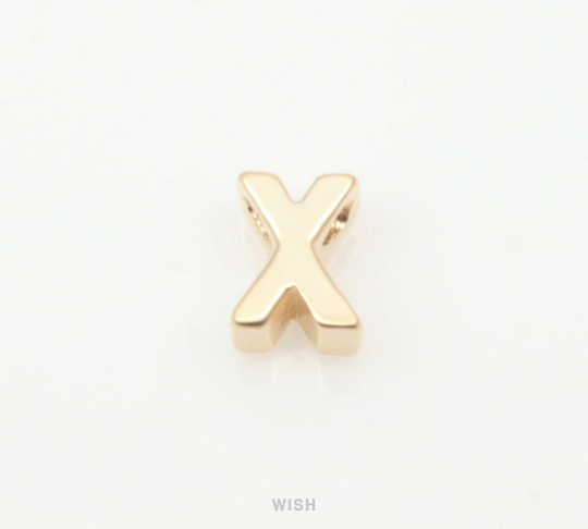 Upper Case Letter "X" in Matte Rhodium, Capital Letter "X" /MMRH-001-B (X)