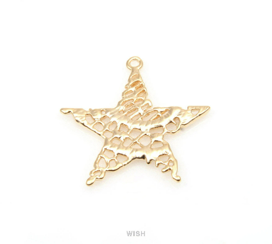 Mesh Star Pendant in Matte Gold, Star Charm / MMG-295-P