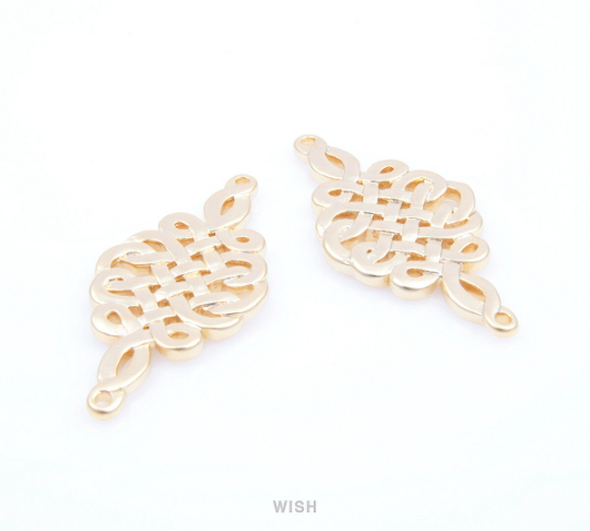 Celtic Rope Connectors in Matte Gold, Rope Charms / MMG-052-C