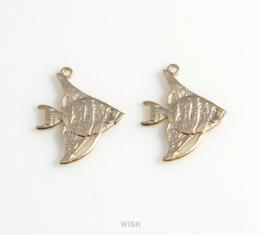 Angel Fish Pendants in Matte Gold, Angel Fish Charm / MMG-590-P