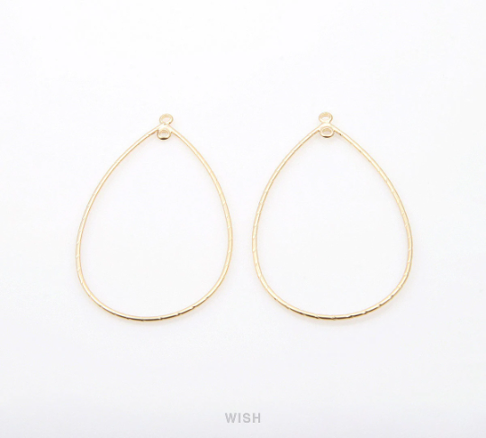 Open Drop Pendant in Matte Rhodium, Open Drop Charm / MMRH-268-P (Medium)