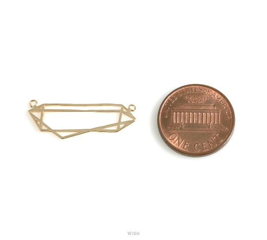 Geometric Charm in Gold, Open Geometric Necklace Pendants / MG-628-P