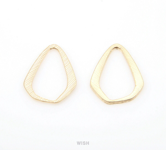 Open Drop Pendant in Matte Rhodium, Open Teardrop Charm / MMRH-309-P (4pcs)