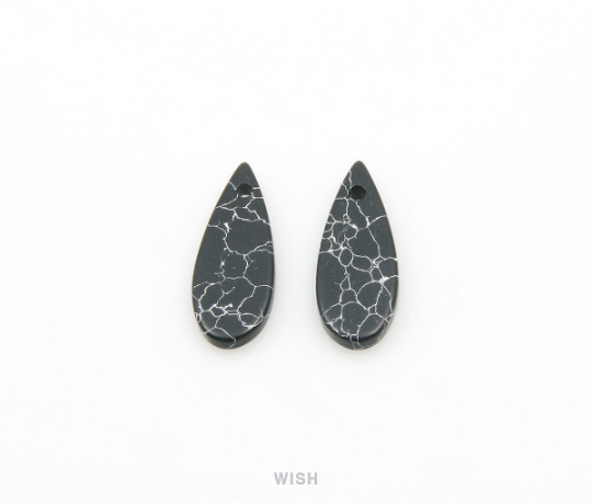 Howlite Teardrop Stone Charm, Gemstone Pendant / SHT-079-P