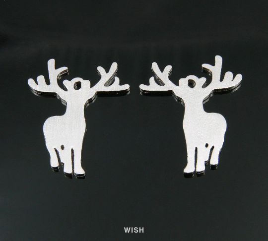 Reindeer Pendants in Matte Gold, Reindeer Charm / MMG-332-P