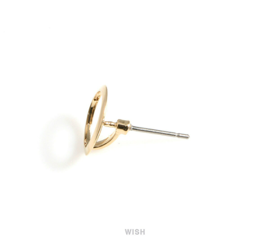 Circle Stud Earrings in Gold, Circle Ear Studs / MG-568-E