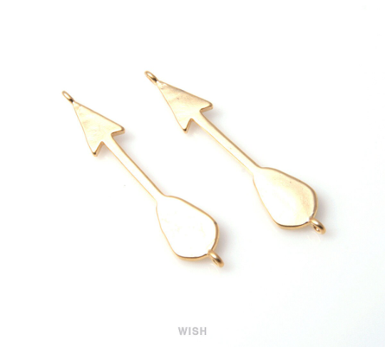 Arrows Connectors in Matte Gold, Arrows Charm / MMG-147-C