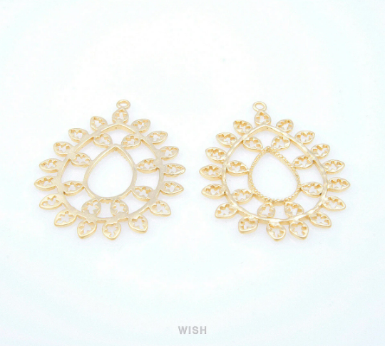 Teardrop Pendants in Matte Gold, Teardrop Charms / MMG-116-P