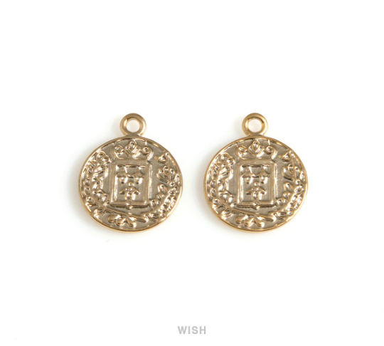 Coin Pendants in Matte Rhodium, Coin Charms / MMRH-696-P