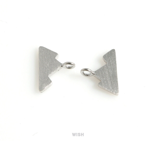 Mountain Pendants in Matte Rhodium, 3 Peak Mountain Charm / MMRH-489-P