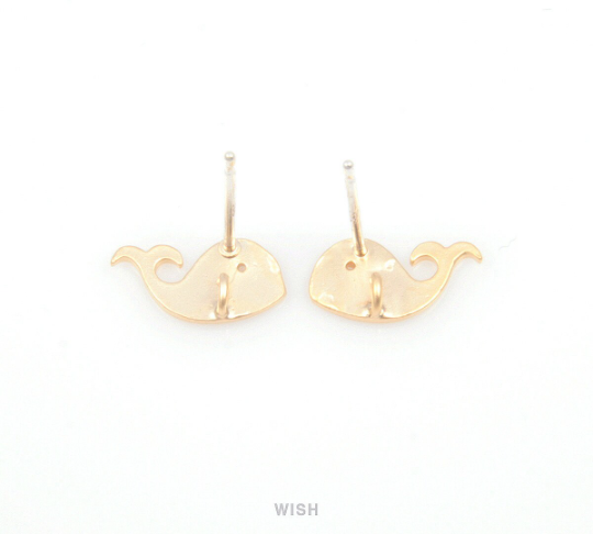 Whale Stud Earrings in Matte Gold, Whale Earposts / MMG-104-E