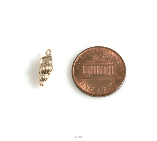 Seashell Pendant in Matte Gold, Seashell Charm / MMG-625-P