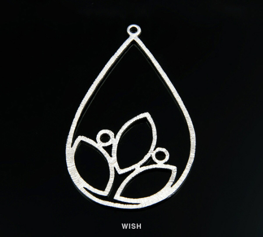 Marquise in Teardrop Pendants in Matte Rhodium, Marquise Charms /MMRH-123-P