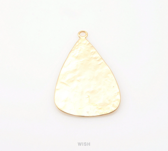 Hammered Triangle Pendants in Matte Gold, Triangle Charms / MMG-166-P