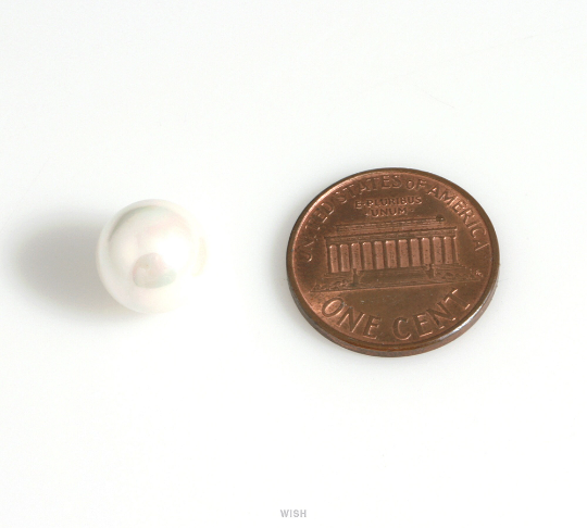 Half Drilled Mother of Pearl, 10mm Round Mother of Pearl / PLWHS-01 (10 pcs)