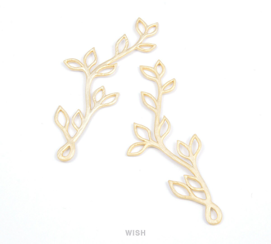 Twig Branch Pendants in Matte Gold, Twig Charm / MMG-077-P