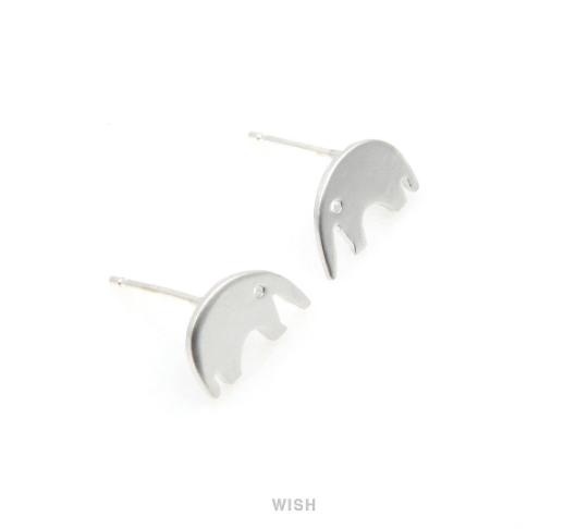 Elephant Stud Earrings in Matte Gold, Elephant studs / MMG-271-E