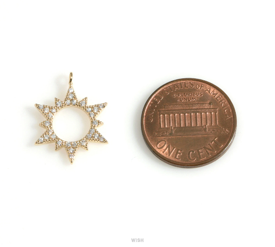 The Sun Pendants with Cubic Zirconia in Rhodium / CRH-090-P