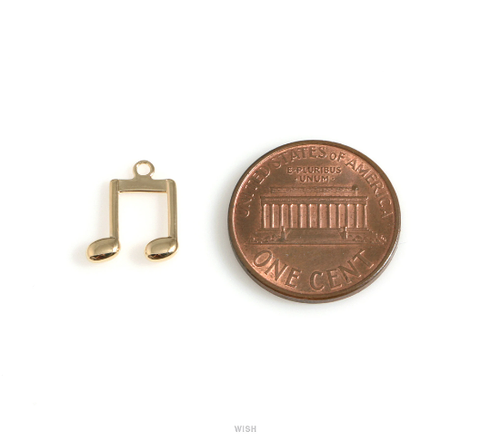 Musical Note Charm in Rhodium, a Dotted Quarter Note Pendants / MRH-617-P