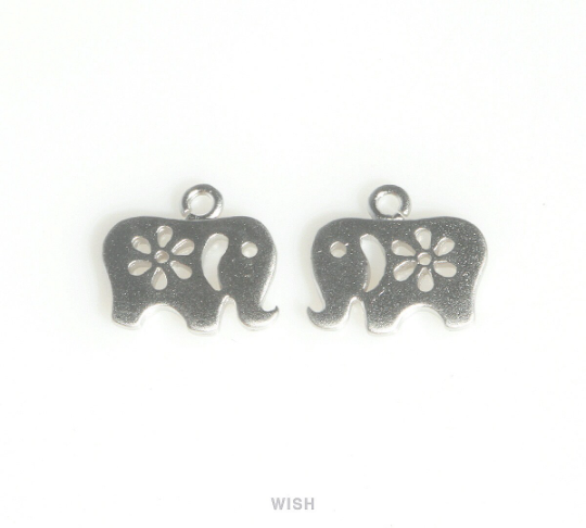 Elephant Pendants in Matte Gold, Elephant Charm / MMG-422-P