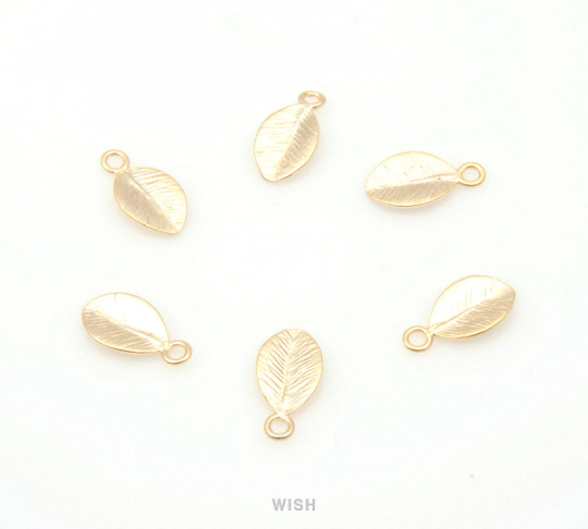 Small Leaves Pendants in Matte Rhodium, Leaves Charms / MMRH-027-P