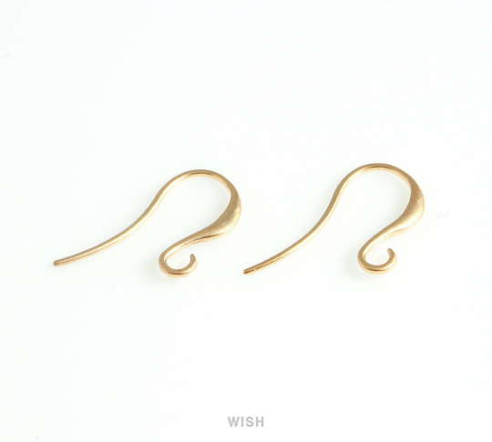 Fish Hook Earrings in Matte Rhodium, Hook Earrings / FMRH-001-E (10pcs)