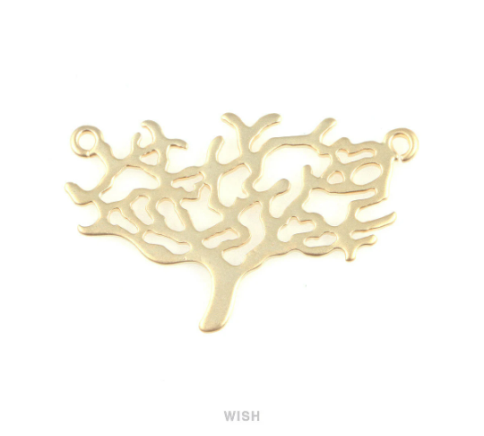 Tea Tree Pendant in Matte Rhodium, Tea Tree Charm /MMRH-204-P