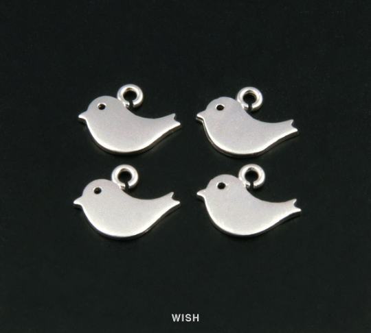 Small Bird Pendants in Matte Gold, Small Bird Charms / MMG-102-P