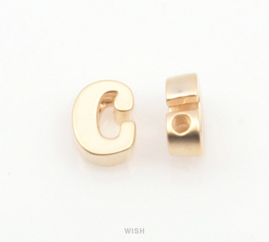 Lower Case Letter "c" in Matte Rhodium, Small Letter "c" / MMRH-002-B (c)