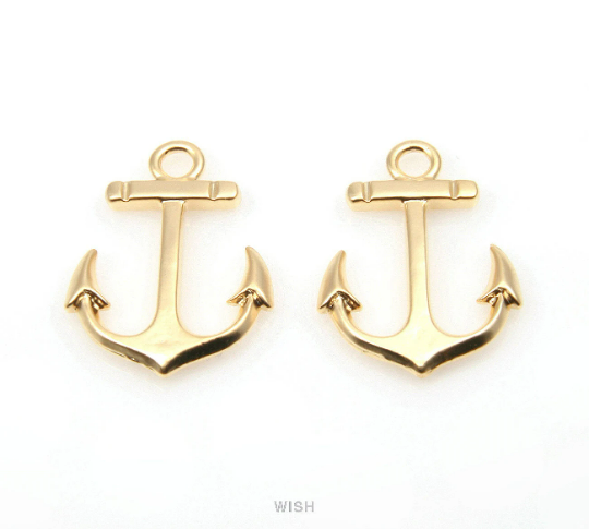 Anchor Pendant in Matte Rhodium, Large Anchor /MMRH-297-P (4pcs)