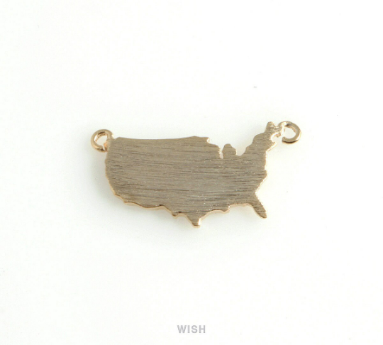 United States Pendants in Matte Gold, America Map Charm/ MMG-451-P