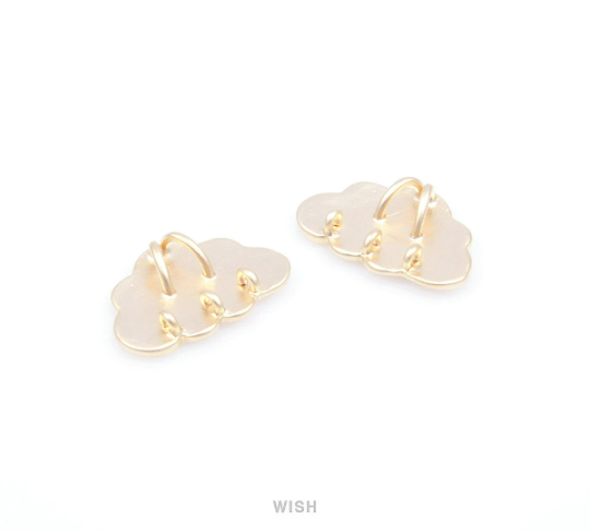 Cloud Pendants in Matte Gold, Cloud Charms / MMG-092-P Inactive