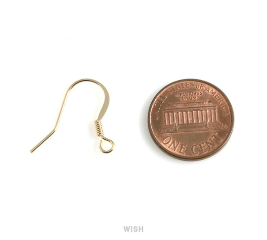 10pcs Fishhook Earrings Wires in Gold, Fishhook Earrings /FG-026-E