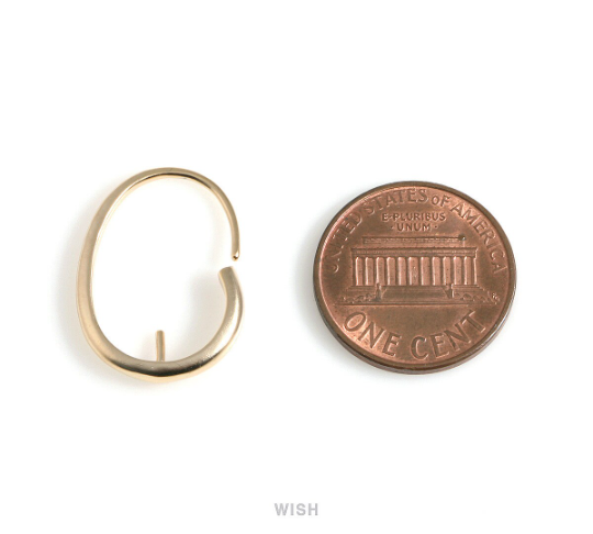 Kidney Hook in Matte Gold, Kidney Bean Hook Earrings / FMG-558-E