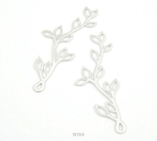 Twig Branch Pendants in Matte Rhodium, Twig Charm /MMRH-077-P